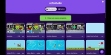 Programa con OctoStudio, un juego de disparos contra Zombies con un cargador basado en el House of the dead