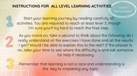 INSTRUCTIONS FOR ALL LEVEL LEARNING