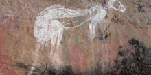 Pintura rupestre de un canguro, Kakadu, Australia