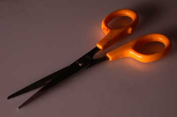 Tijeras con mango de plástico