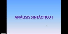 Análisis sintáctico I