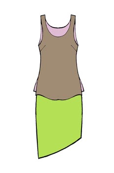 Conjunto de blusón y falda