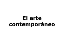 El arte contemporáneo