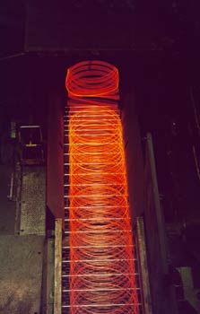 Tren de espirales de alambrón en una planta siderúrgica