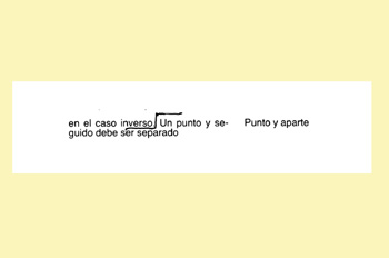 Signo de corrección: punto y aparte