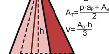 área y volumen de una pirámide