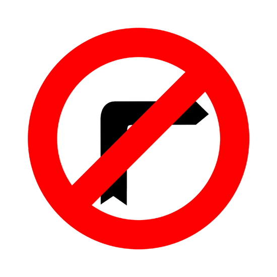 Giro a la derecha prohibido