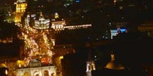 Vista nocturna de la calle de Alcalá, Madrid