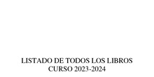 Listado de libros 2023-2024 CEIP LA ESCUELA