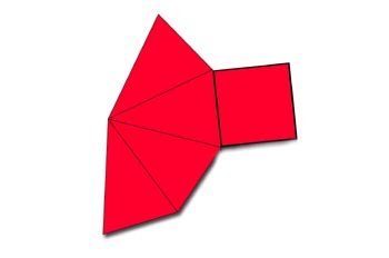 Desarrollo de una pirámide tetragonal