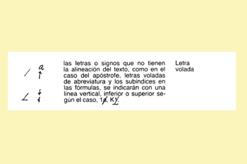 Signo de corrección: letra volada