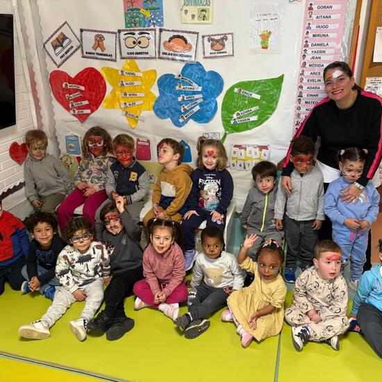 Caras pintadas Carnaval 3 años curso 2024/25