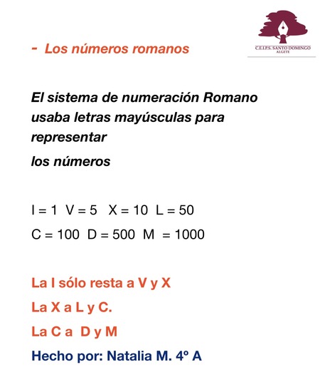 LOS NÚMEROS ROMANOS 