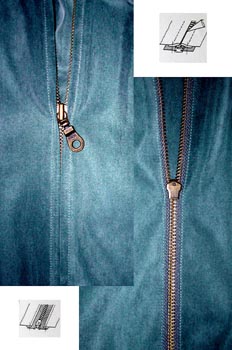 Abrochado de cremallera con pestaña