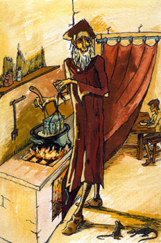 Don Diego en la cocina