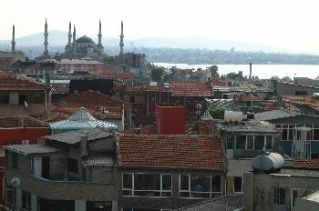 Vista de la Mezquita Azul, Estambul, Turquía