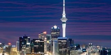 Vista nocturna de Auckland