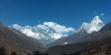 Everest con Nuptse, Lhotse y Ama Dablam, vistos desde Tengboche