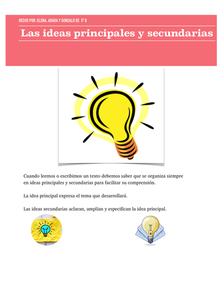 IDEAS PRINCIPALES Y SECUNDARIAS 