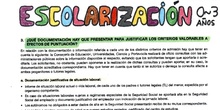 DOCUMENTACIÓN A PRESENTAR DE 0 A 3 AÑOS