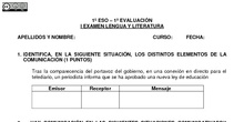 MODELO DE EXAMEN ADAPTADO DE LENGUA 1º ESO (La Comunicación)