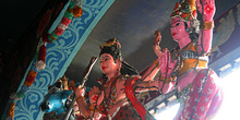 Detalle decoración, Templo Hindú, Medam, Sumatra, Indonesia
