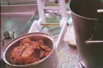 Envasado de un pollo asado