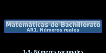 AR1. 1.3 Números racionales