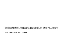 Assessment Literacy: An evaluation 