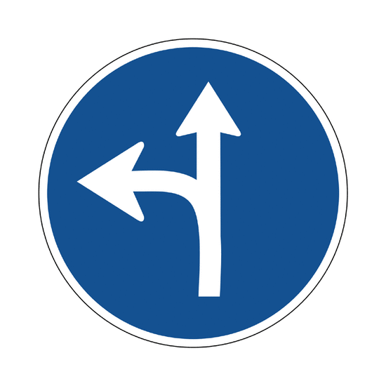 únicas direcciones permitidas: Recto o izquierda