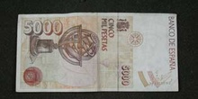 Reverso de un billete de 5000 pesetas