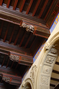 Detalle de artesonado en la techumbre, Huesca