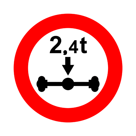 Prohibición de paso: Limitación de masa por eje
