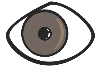 Ojo marrón izquierdo