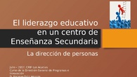 Propuesta didáctica del liderazgo educativo