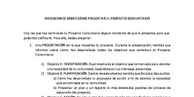 Indicaciones sobre cómo presentar un proyecto comunitario en 2º ESO