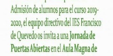 Jornada de puertas abiertas para padres 2019 IES Francisco de Quevedo.