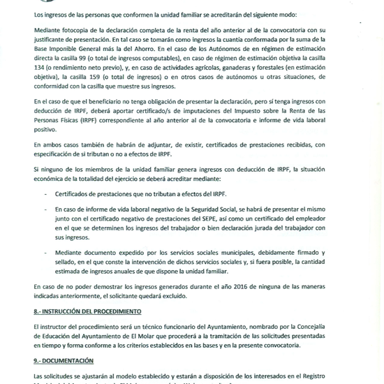 Convocatoria de ayudas económicas, que otorga la Concejalía de Educación del Ayuntamiento de El Molar, para la adquisición de libros de texto para el curso académico 2017-2018 4