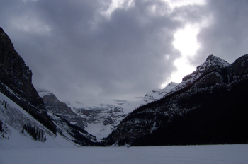 Lago Louise helado, Parque Nacional Banff