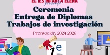 Entrega de diplomas de trabajos de investigación en Bachillerato 2025-26