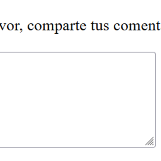 Ejemplo formulario con área de texto