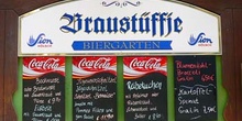 Panel con menús de cervecería, Colonia, Alemania
