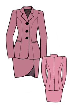 Traje de chaqueta con bolsillo de vivos