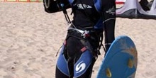 Practicante de kitesurf