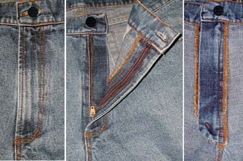 Abrochado con cremallera en pantalón