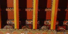 Detalle de pintura en alfarje. Motivos decorativos, Huesca