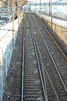 Vías del tranvía, Budapest, Hungría