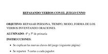 REPASANDO VERBOS CON EL JUEGO UNNO