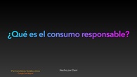El consumo responsable 