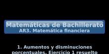 AR3. 1 Aumentos y disminuciones porcentuales. Ejercicio 1